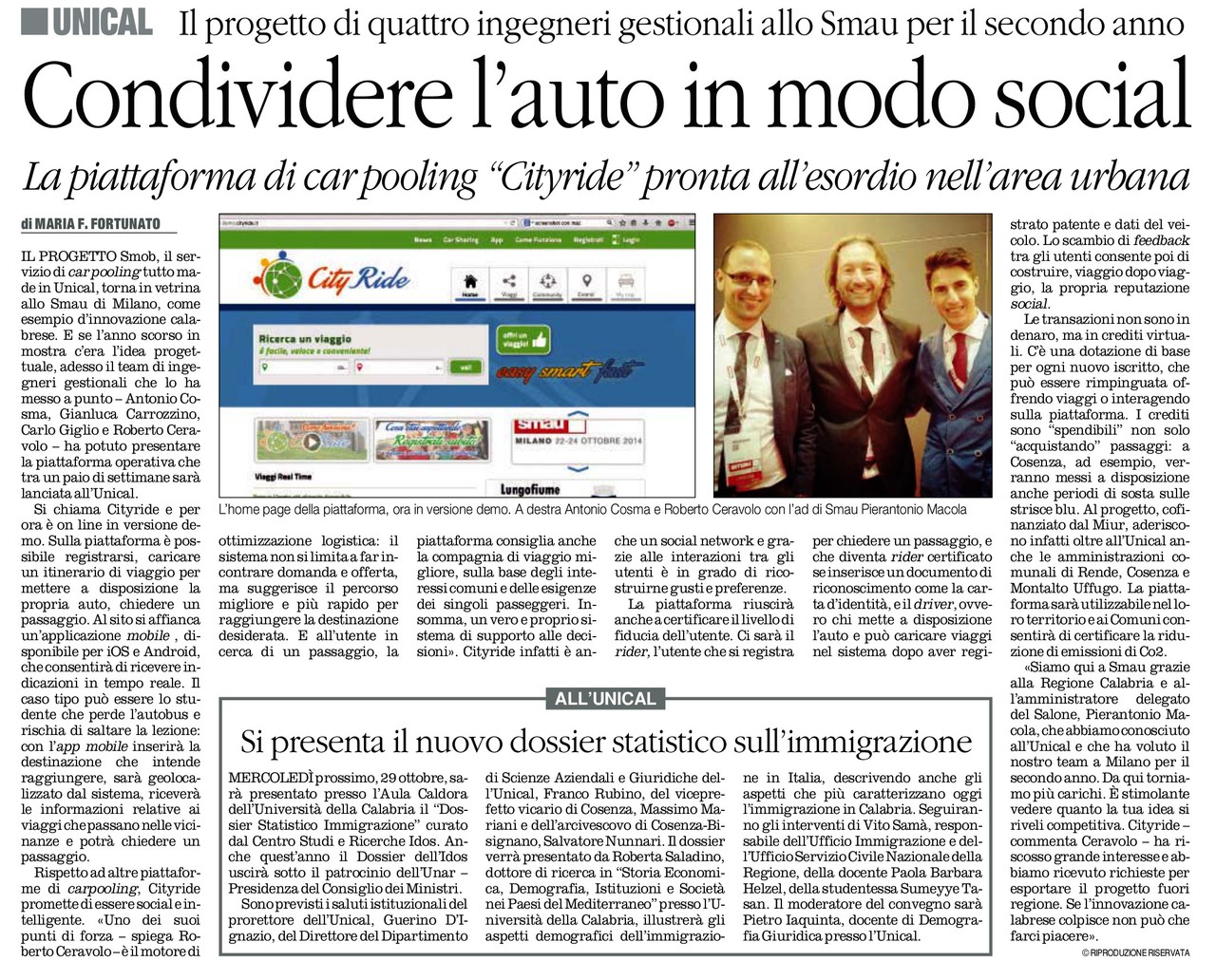 Articolo Quotidiano della Calabria 24.10.2014 jpg